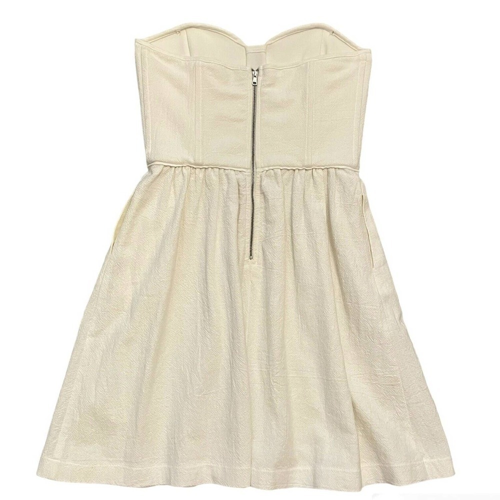 Ella Moss Debbie Strapless Corset Dress Size Small Ivory Cotton Minimali… - Picture 3 of 10